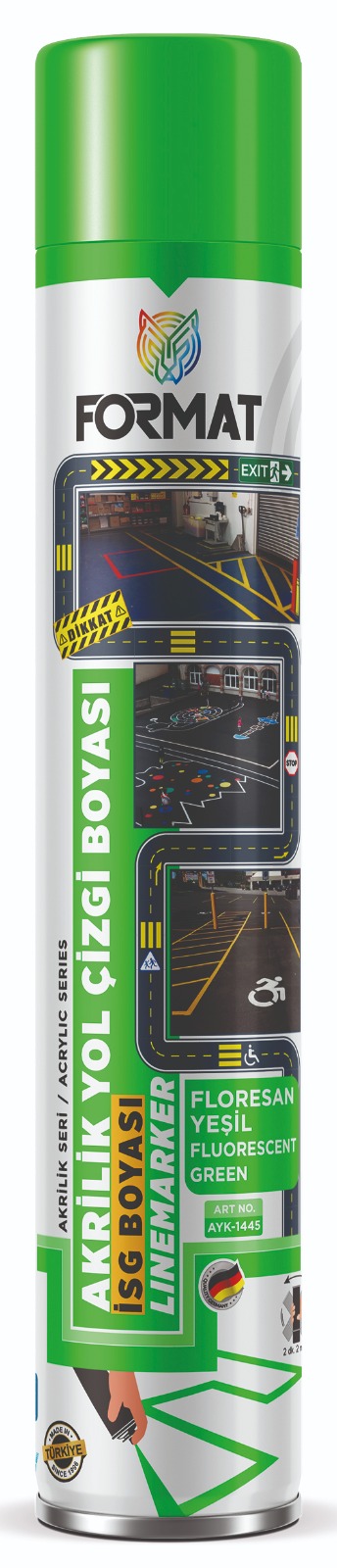 AKRİLİK FLORESAN YEŞİL YOL ÇİZGİ SPREY BOYA
