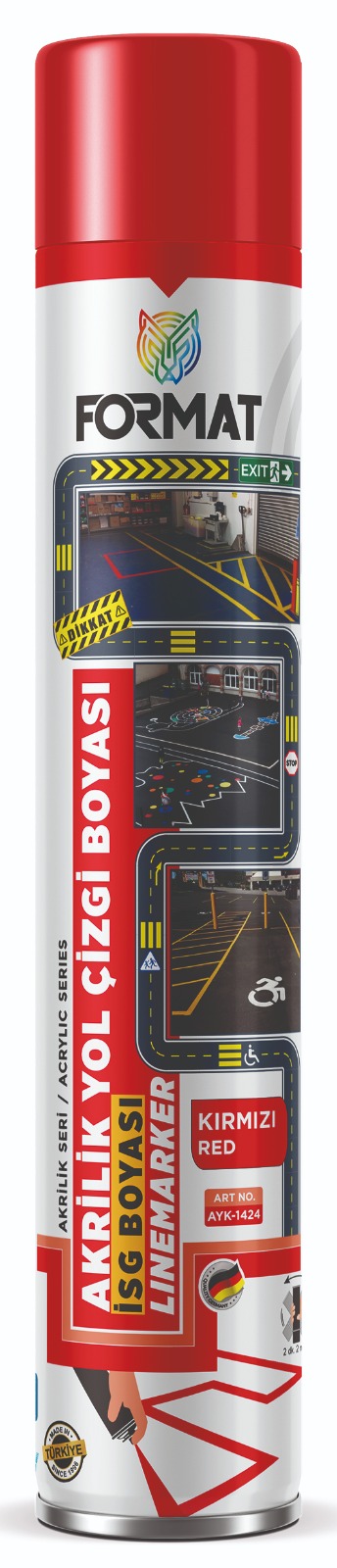 AKRİLİK KIRMIZI YOL ÇİZGİ SPREY BOYA